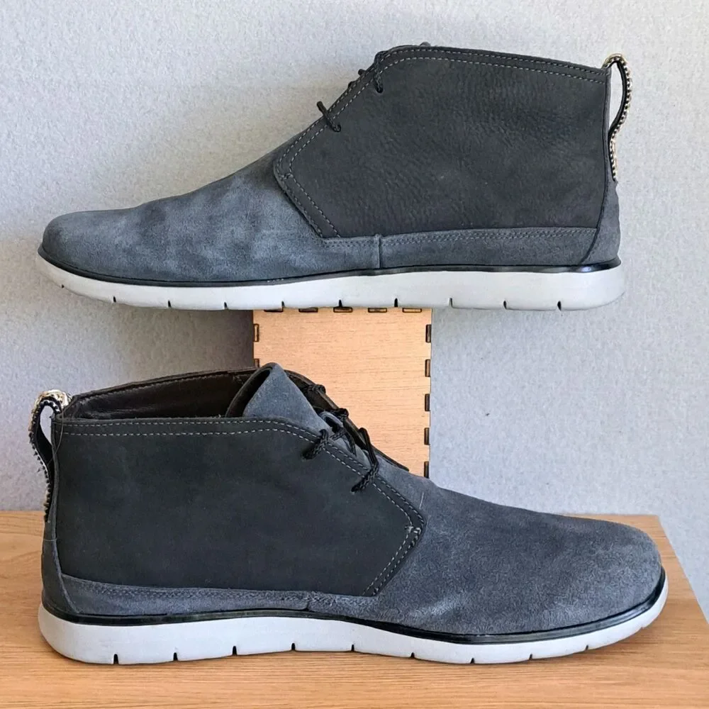Ugg Freamon Chukka Light Boots Grey Suede Men's 13 EU 46 Waterproof Shoes Black